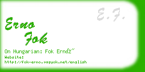 erno fok business card